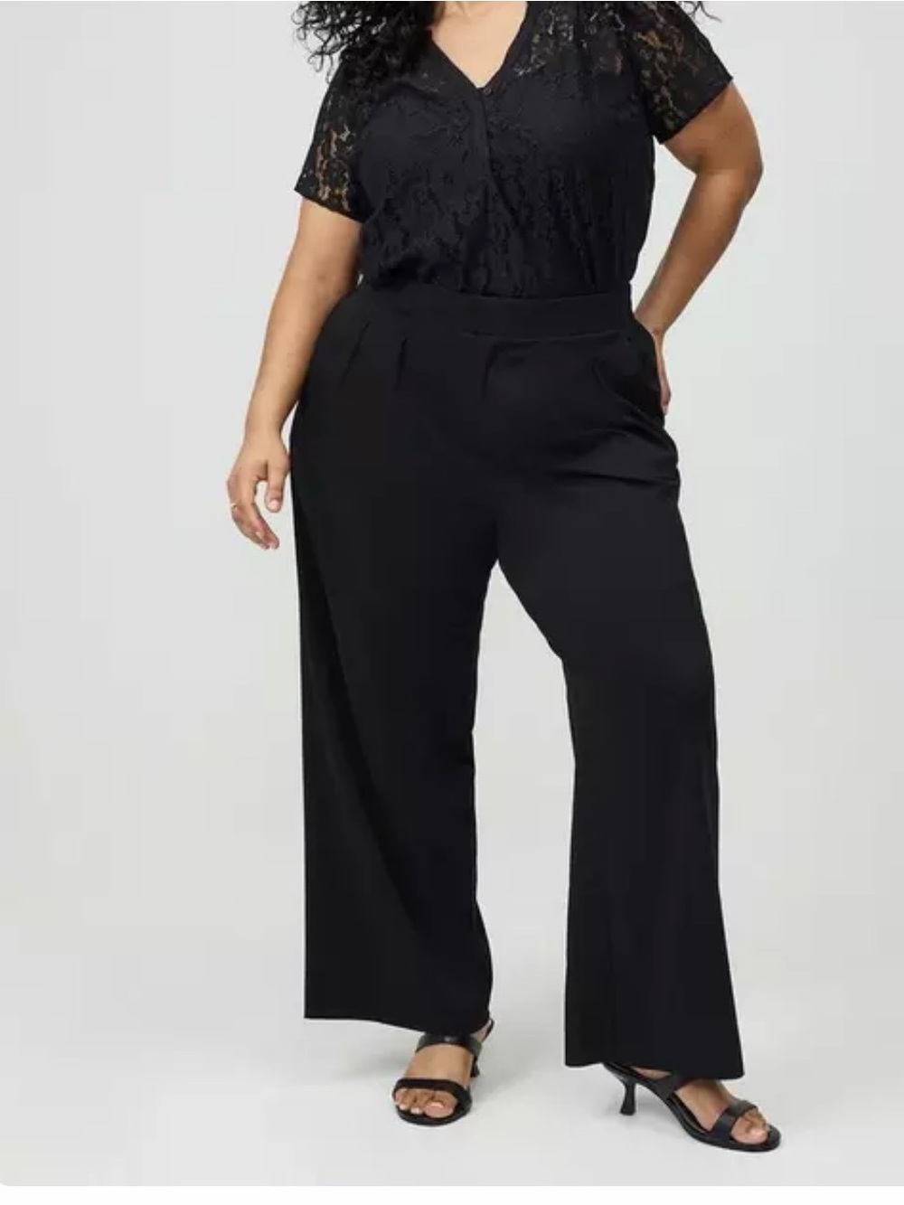 torrid Wide-Leg Challis Buckle Back Black Trousers